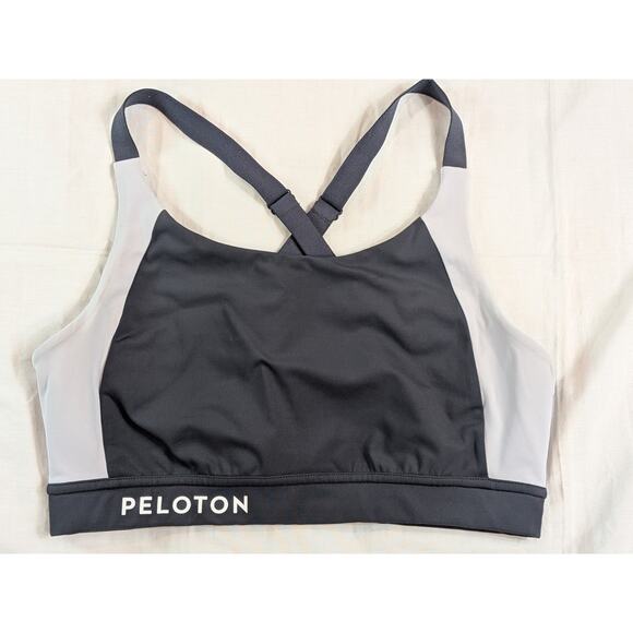 PELOTON Women’s Gray Light Lilac Colorblock Racerback Sports Bra Size: Medium - Picture 1 of 4